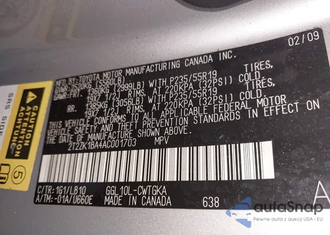 2010 Lexus Rx 350 из США, поврежденный, VIN 2T2ZK1BA4AC001703